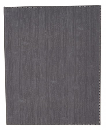 Winco LMF-811GY Gray Leatherette Four Panel Menu Cover 8-1/2" x 11"