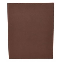 Winco LMF-814BN Brown Leatherette Four Panel Menu Cover 8-1/2&quot; x 14&quot;