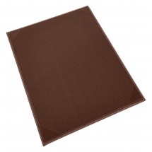 Winco LMS-811BN Brown Leatherette Single Panel Menu Cover 8-1/2&quot; x 11&quot;