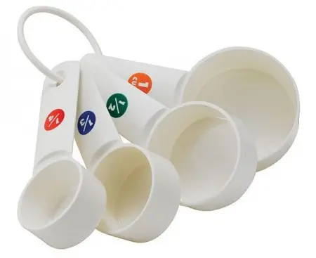 Winco MCPP-4 White Plastic 4-Piece Measuring Cup Set