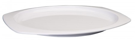 Winco MMPT-129W White Melamine Rectangular Platter 12-1/2" x 9"