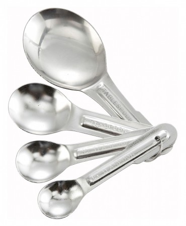 Winco MSP-4P Stainless Steel 4-Piece Measuring Spoon Set