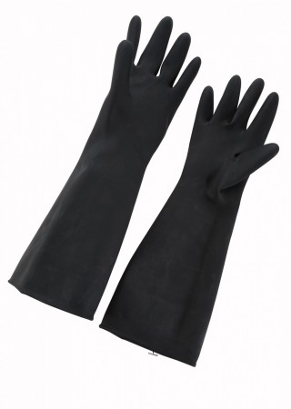 Winco NLG-1018 Black Natural Latex Gloves