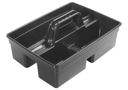 Winco PJC-1511K Black Janitorial Caddy, 3 Compartments
