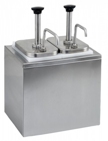 Winco PKTS-2D Stainless Steel Condiment Dispenser with 2 Standard Pumps