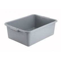 Winco PL-7G Gray Plastic Dish Box 21-1/2&quot; x 15&quot; x 7&quot;