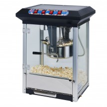 Winco POP-8B Show Time Black Electric Countertop Popcorn Machine 120V, 1130W
