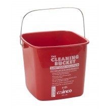 Winco PPL-6R Red Sanitizing Solution Cleaning Bucket 6 Qt.
