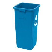 Winco PTCS-23L Blue Square Tall Recycling Bin, 23 Gallon