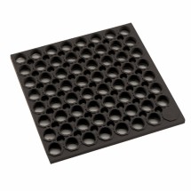 Winco RBMH-35K-R Black Grease-Proof Rubber Floor Mat, Straight Edge. Rolled, 3&apos; x 5&apos; x 3/4&quot;