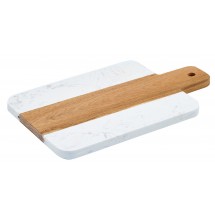 Winco SBMW-156 Marble and Wood Serving Board 15-3/4&quot; x 6&quot;