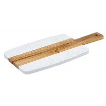 Winco SBMW-157 Marble and Wood Serving Board 15&quot; x 7&quot;