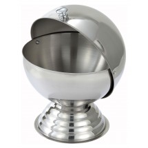 Winco SBR-30 Stainless Steel Sugar Bowl with Roll Top Lid 20 oz .