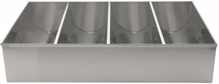 Winco SCB-4 4-Compartment Stainless Steel Cutlery Bin