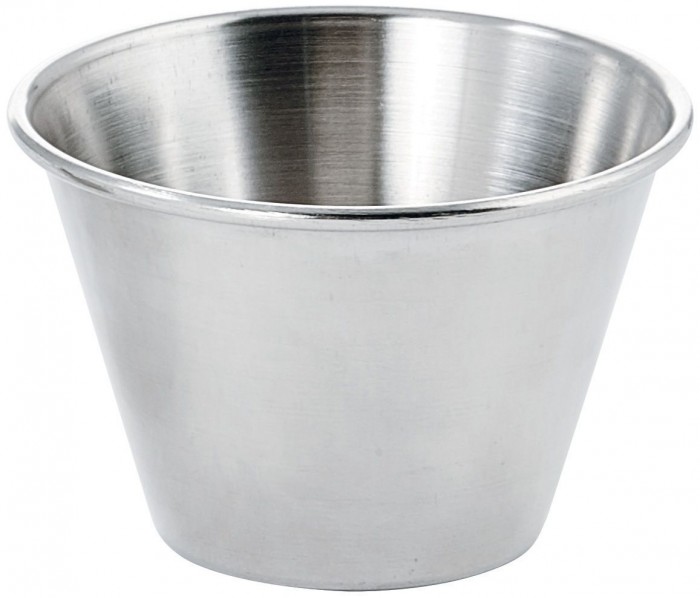 Winco SCP-40 Round Stainless Steel Sauce Cups 4 oz. - 1 doz
