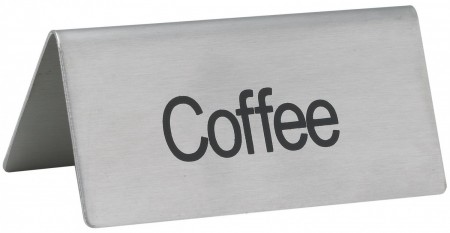 Winco SGN-103 Stainless Steel "Coffee" Tent Sign