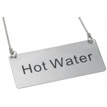 Winco SGN-204 Stainless Steel &quot;Hot Water&quot; Chain Sign
