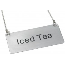 Winco SGN-205 Stainless Steel &quot;Iced Tea&quot; Chain Sign