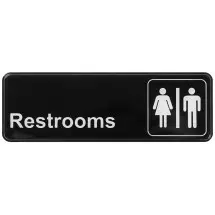 Winco SGN-313 &quot;Restrooms&quot; Information Sign 3&quot; x 9&quot;