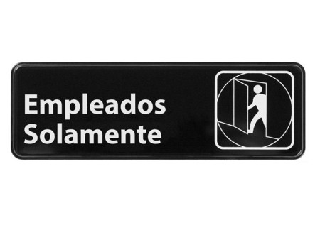 Winco SGN-361 "Employees Only" Spanish Information Sign, 3" x 9"