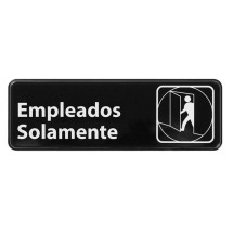 Winco SGN-361 &quot;Employees Only&quot; Spanish Information Sign, 3&quot; x 9&quot;