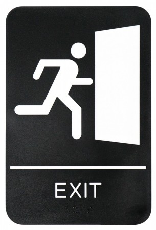 Winco SGNB-6 "Exit" Braille Information Sign, 6" x 9"