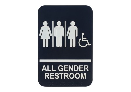 Winco SGNB-608 "All Gender/Accessible" Braille Information Sign 6" x 9"