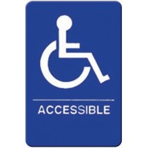 Winco SGNB-653B &quot;Accessible&quot; Braille Information Sign, Blue 6&quot; x 9&quot;