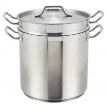 Winco SSDB-12 Double Boiler with Cover 12 Qt.