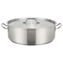 Winco SSLB-25 Stainless Steel Brazier with Cover 25 Qt.