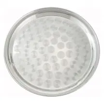 Winco STRS-16 Round Stainless Steel Swirl Service Tray 16&quot;