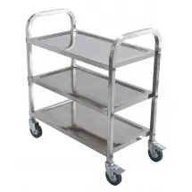 Winco SUC-30 3-Tier Stainless Steel Trolley 30&quot; x 16&quot; x 22&quot;