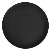Winco TFG-14K Black Round Deluxe Fiberglass Non-Slip Tray 14&quot;