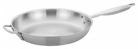 Winco TGFP-14 Tri-Ply Induction Ready Natural Finish Fry Pan, 14"