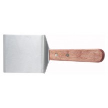 Winco TN46 Steak / Burger Turner with Wood Handle 4&quot; x 3-3/4&quot;