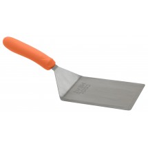 Winco TNH-63 Extra Heavy Duty Turner with Orange Cool Heat Handle 5&quot; x 6&quot;
