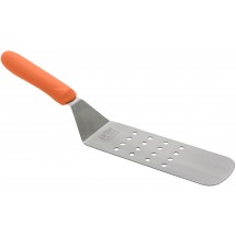 Winco TNH-91 Perforated Offset Flexible Turner with Orange Cool Heat Handle 8-1/4&quot; x 2-7/8&quot;