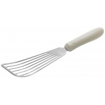Winco TWP-60 Slotted Blade Fish Spatula with White Handle 6-3/4&quot; x 3-1/4&quot;