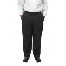 Winco UNF-2KXXL 2X-Large Black Poly-Cotton Blend Relaxed Fit Chef Pants