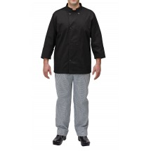 Winco UNF-5KXXL 2X-Large Black Poly-Cotton Blend Double Breasted Chef Jacket with Pocket