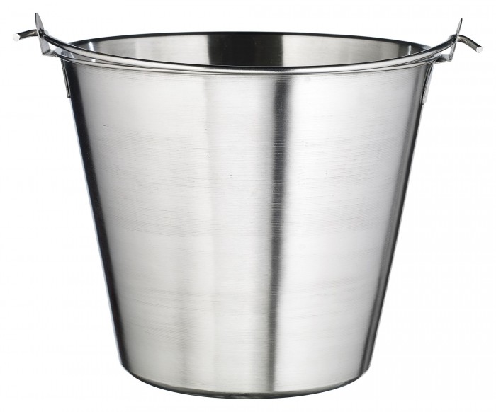 Winco UP-13 Stainless Steel Utility Pail with Bail Handle 13 Qt.