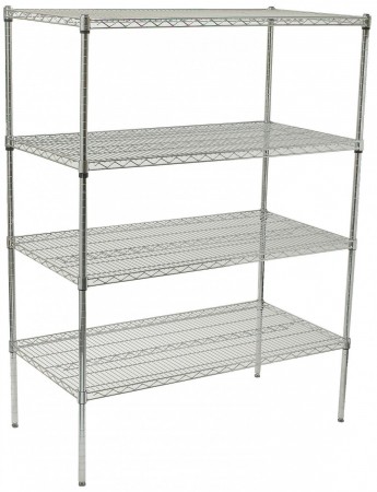 Winco VCS-1848 4-Tier Wire Chrome-Plated Shelving Set 18" x 48" x 72"