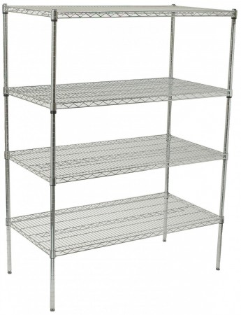 Winco VCS-2436 4-Tier Wire Chrome-Plated Shelving Set 24" x 36" x 72"