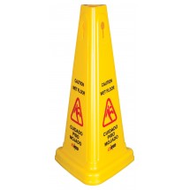 Winco WCS-27T Tri Cone Wet Floor Caution Sign 27&quot;