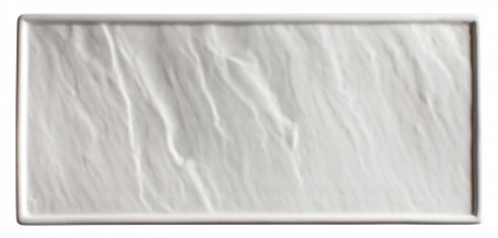 Winco WDP001-203 Ardesia Calacatta Creamy White Porcelain Rectangular Platter 13-7/8" x 6"
