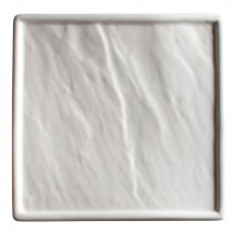 Winco WDP001-206 Ardesia Calacatta Creamy White Porcelain Square Platter 8-1/2&quot;