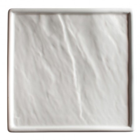 Winco WDP001-208 Ardesia Calacatta Creamy White Porcelain Square Platter 11-7/8"