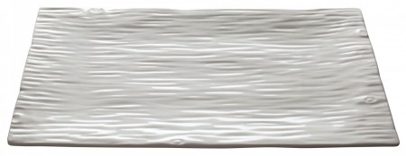 Winco WDP002-203 Ardesia Dalmata Creamy White Porcelain Rectangular Platter 16-1/4" x 9-1/2"