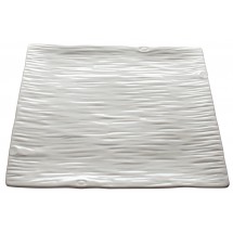 Winco WDP002-206 Ardesia Dalmata Creamy White Porcelain Square Platter 12&quot;
