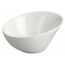 Winco WDP003-201 Ardesia Rimini Creamy White Porcelain Angled Bowl 6-1/2&quot;